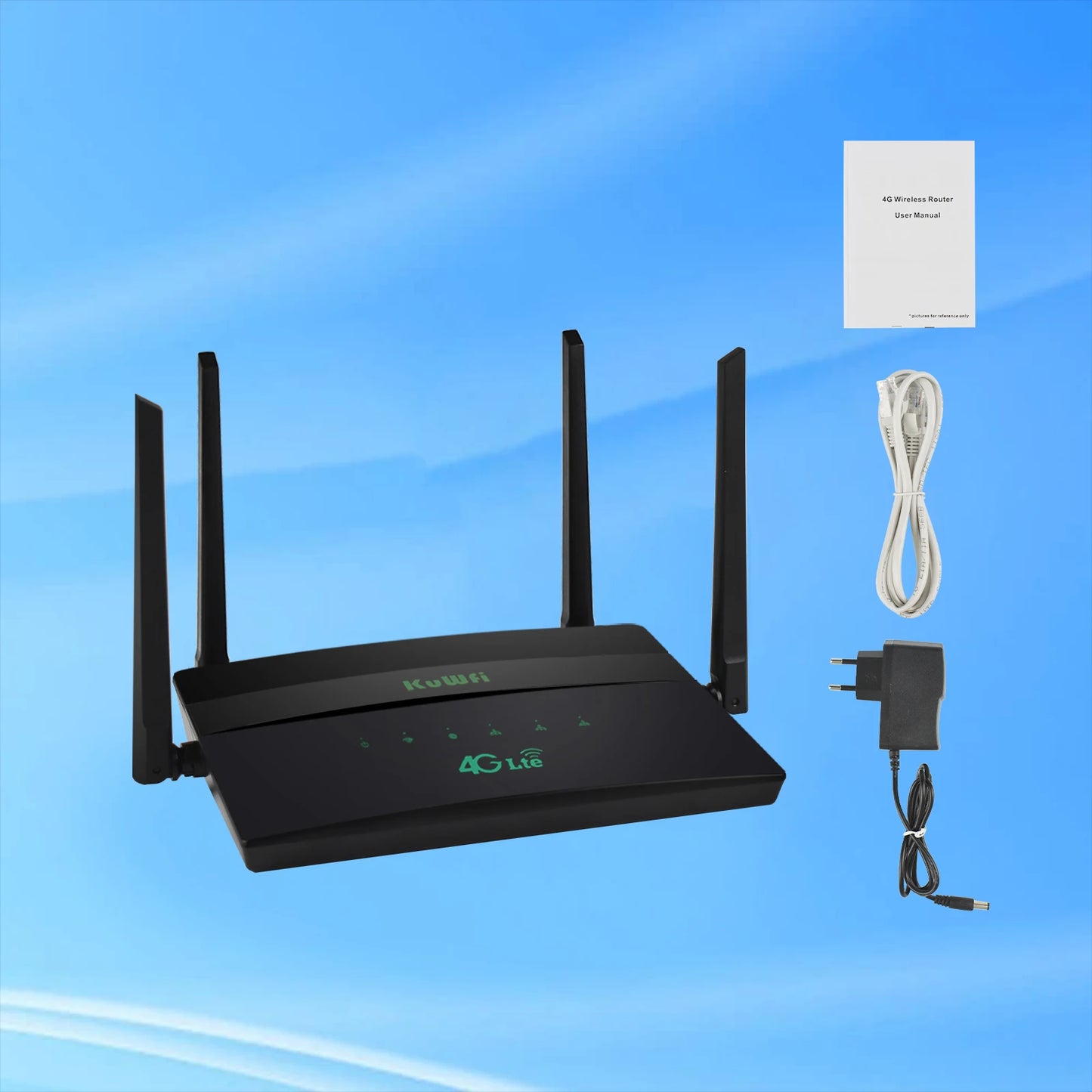 KuWFi 1200Mbps CAT6 Wifi Router Dual Band 2.4G&5G 4G Router Access Point CPE 4 Antenna Hotspot Network Adapter for IP Camera