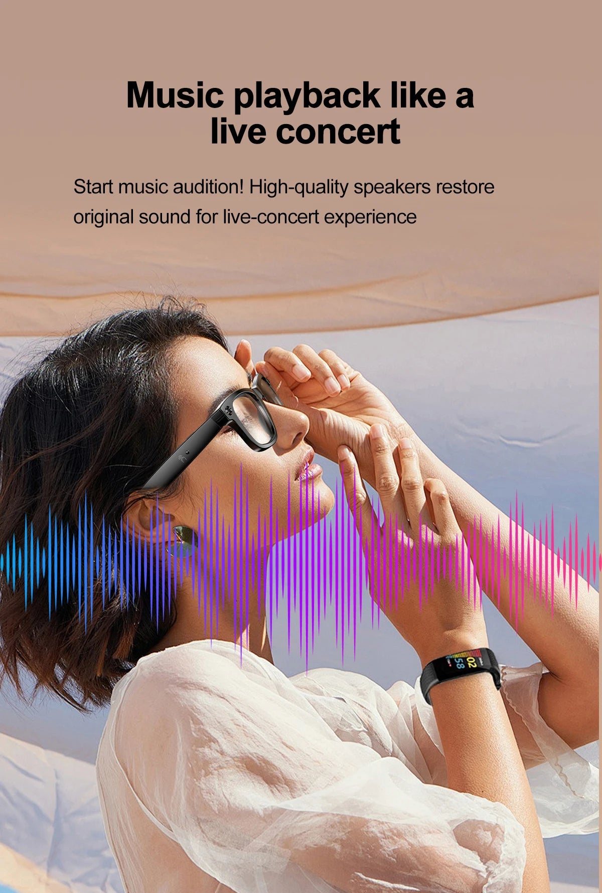 LIGE Smart Glasses 100W Pixel Camera Smart Glasses Camera Bluetooth Call Music Sunglasses AI Voice Assistant Video Sound Record