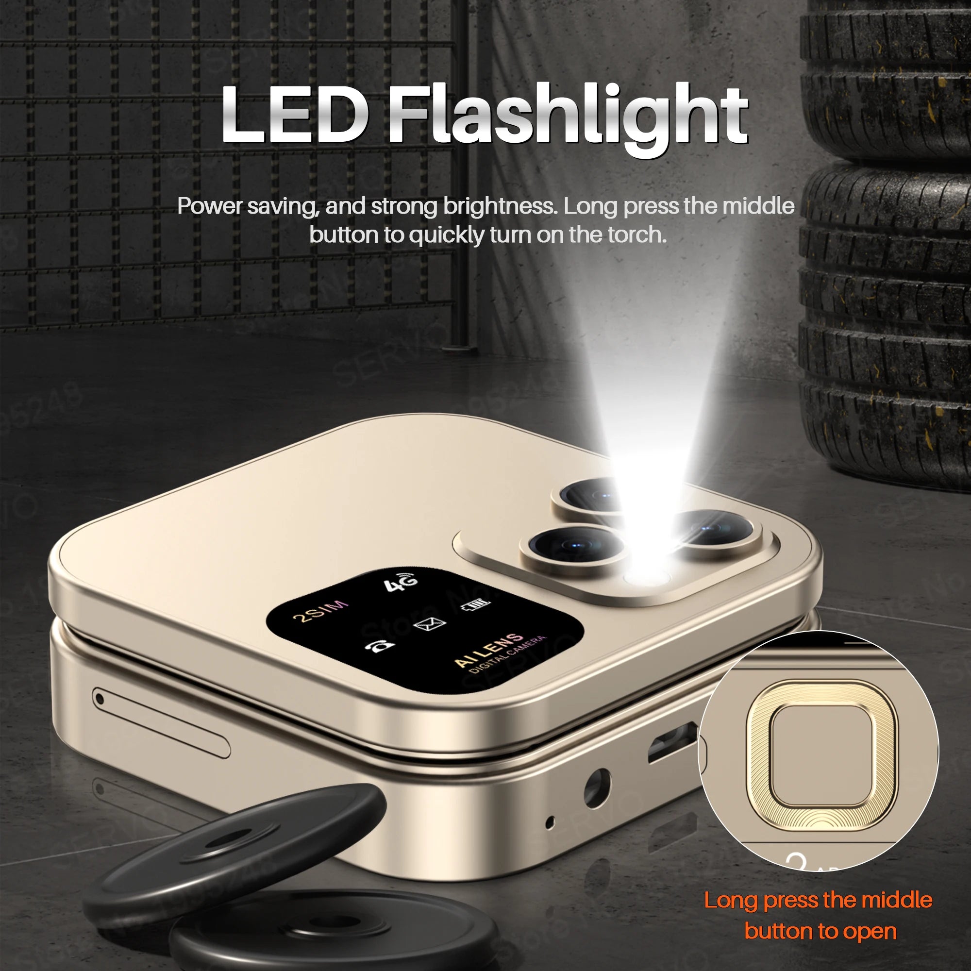 2025 NEW SERVO 4G LTE Cellular Folding Mobile Phone Dual SIM Card Speed Dial Magic Voice Call Recording Blacklist Flip Cellphone