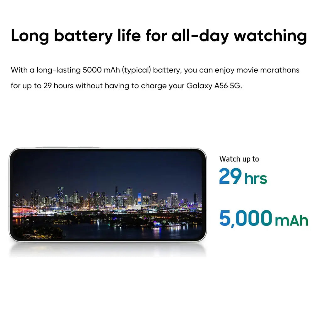 Global Version Samsung Galaxy A56 Exynos 1580 5G Smartphone 6.7" Super AMOLED 120Hz Display 50MP Camera 5000mAh 45W Fast Charge