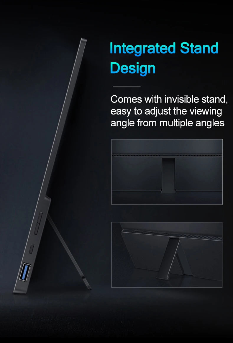 14/15.6 inch 1080p FHD Portable Monitor Touch Screen Dual Speakers HDR IPS 100%sRGB Gaming Display for Laptop Xbox PS4/5 Switch