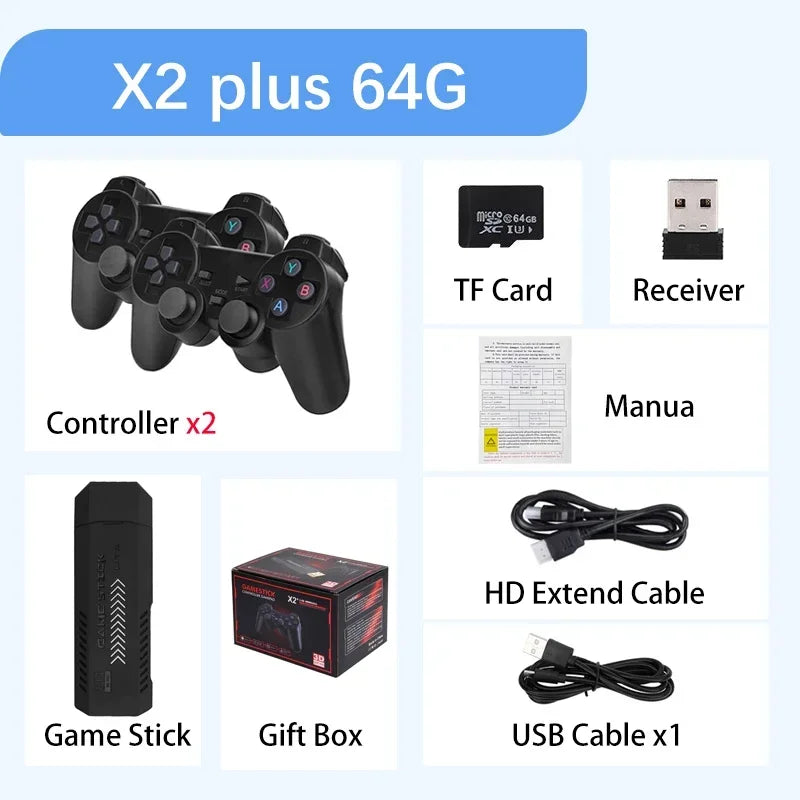 X2 Plus 64G 128G 256G 50000 Games Retro Video Game Console with GD10 Pro Stick 4K 3D HD Support Wireless Controller254