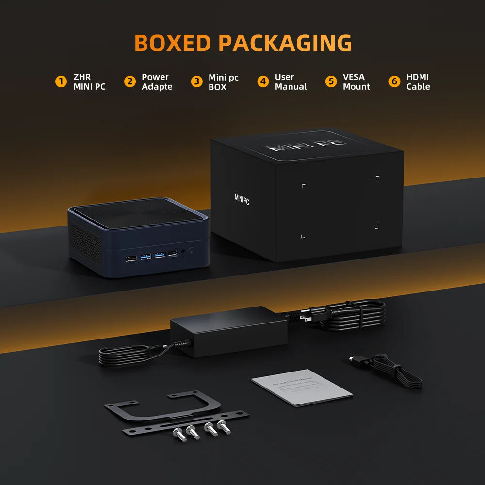 ZXIPC Mini PC Ryzen 7 5800H 6600H 7735HS 4500U DDR4 16GB 512GB Nvme SSD WIFI6 BT5.2 Desktop MINI PC Gamer Computer Four Display