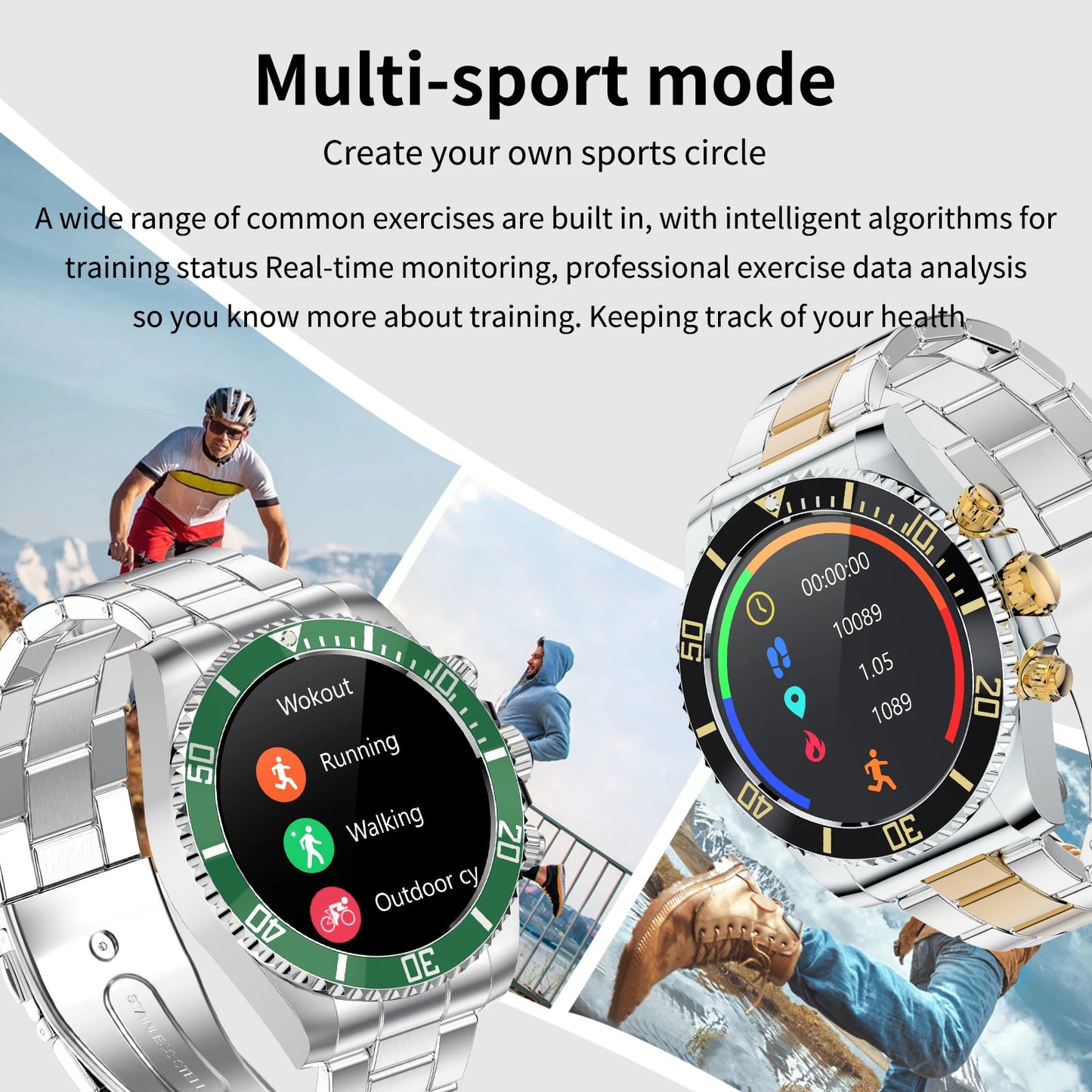 Aiweile AW12 Smartwatch Smart Watch Man High-End Fitness Tracker Sport Business Bluetooth Call 1.3 Inch Steel Play Music Clock
