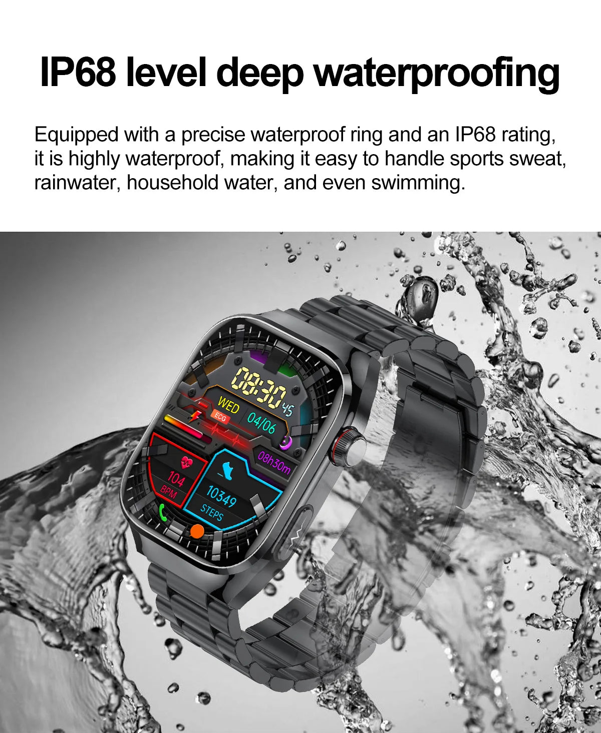 Xiaomi 2025 New Three highs Blood Pressure Smartwatch ECG Uric Acid Heart Rate Clock Body Analysis Health Monitoring Watches