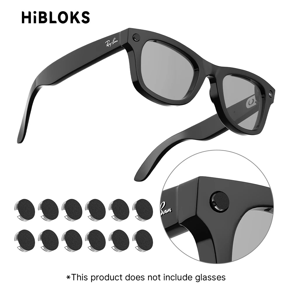 HIBLOKS For Ray-Ban Meta Wayfarer RW4006/RW4008 Skyler RW4010 RW4009/RW4009F AI intelligent Glasses Record Video Shading Sticker