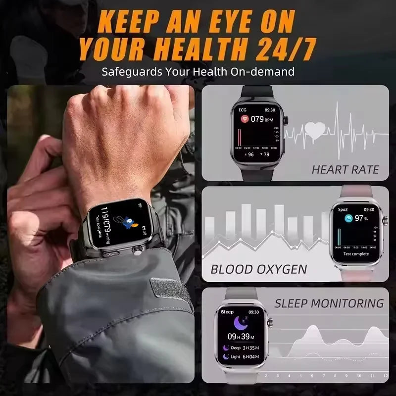 Xiaomi 2025 New Three highs Blood Pressure Smartwatch ECG Uric Acid Heart Rate Clock Body Analysis Health Monitoring Watches