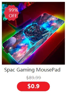 Cool Space Large RGB Mouse Pad Gaming XXL Mousepad LED Mause Pad Gamer Copy Mouse Carpet MausePad PC Desk Pad Mat with Backlit