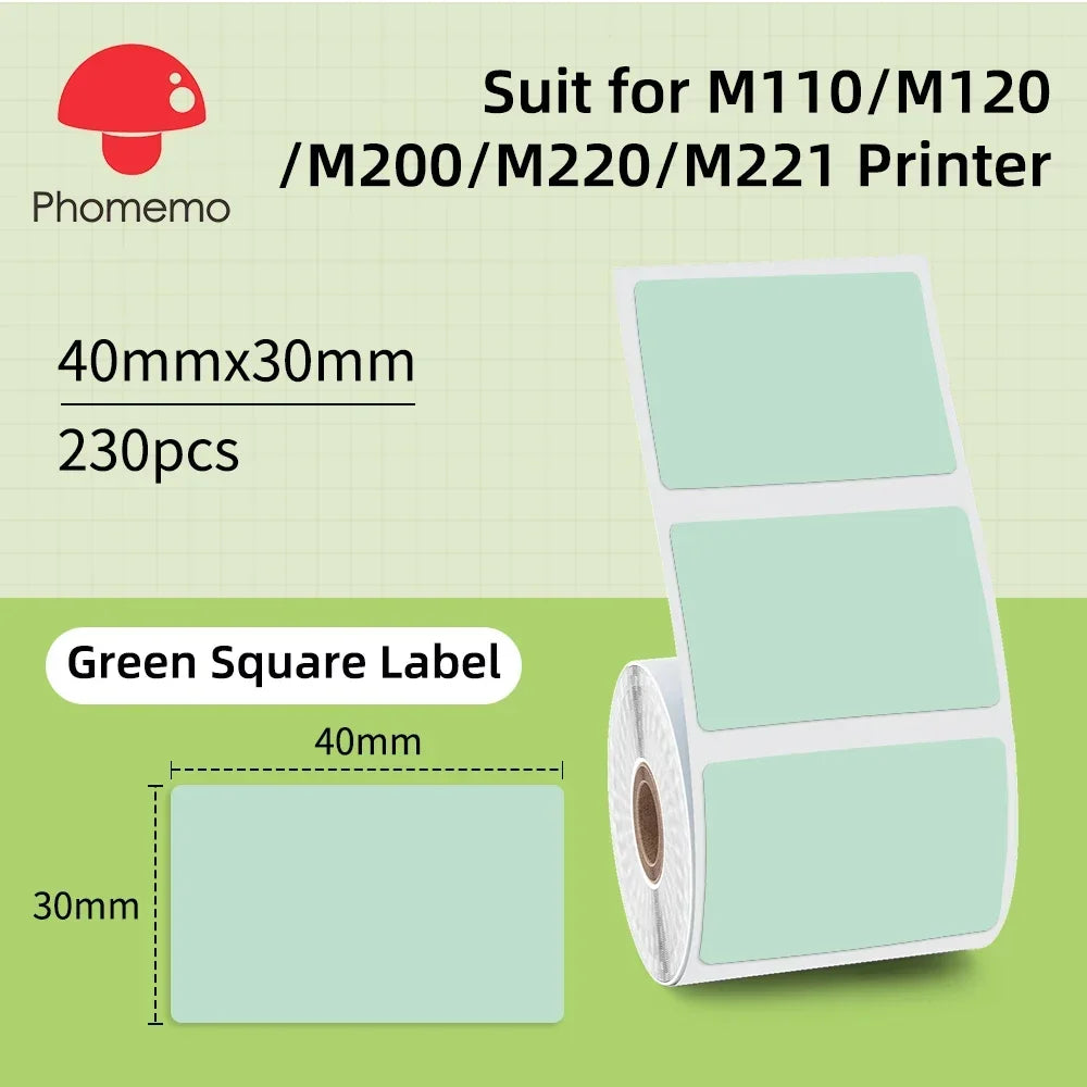 Phomemo M221 Label Printer Portable Thermal Maker Bluetooth Handheld Barcode QR Code Sticker Paper Rolls Labeller White 75mm Tag