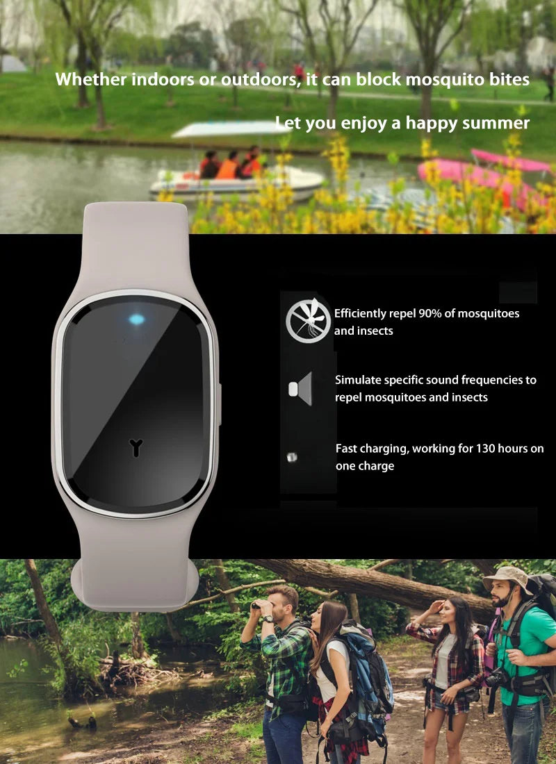 Xiaomi Ultrasonic High-Tech Mosquitoes Repeller Bracelet Wristband Waterproof Bracelet Outdoor Anti Mosquitoes Bite Wristband ﻿