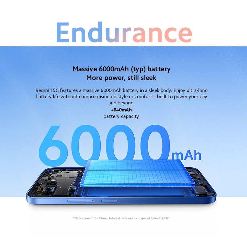 2026 Xiaomi Redmi 15C Smartphone Global Version MediaTek Helio G81-Ultra 120Hz 6.9" Dot Drop display 33W charging