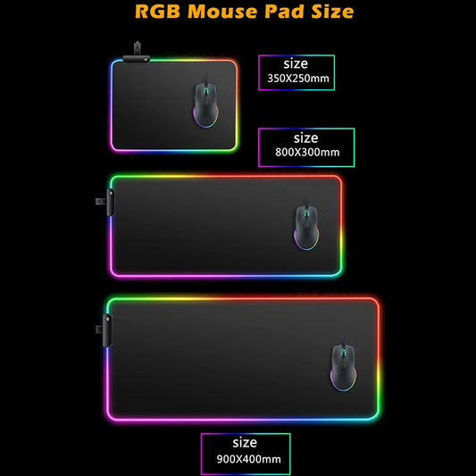 Cool Space Large RGB Mouse Pad Gaming XXL Mousepad LED Mause Pad Gamer Copy Mouse Carpet MausePad PC Desk Pad Mat with Backlit