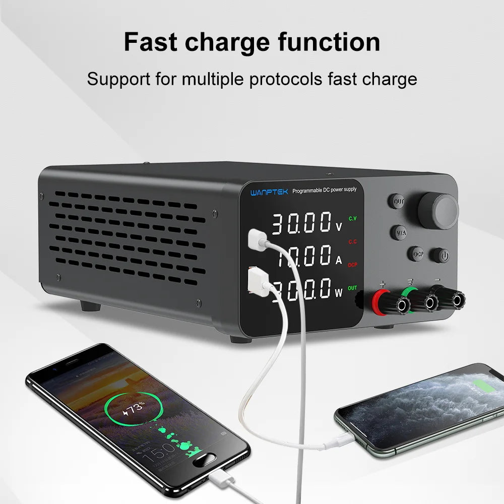 Wanptek DC Lab Power Supply 30V 60V 120V Adjustable Voltage Regulator Preset Voltage Current Dual Input Voltage 220V/110V