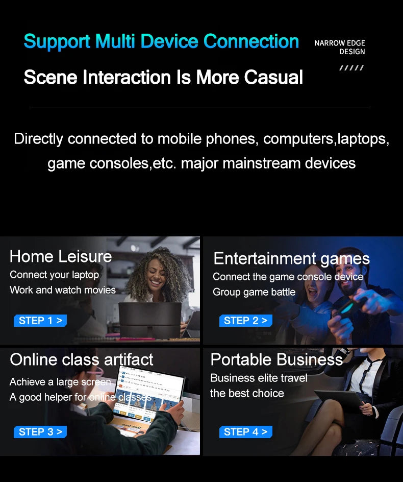 14/15.6 inch 1080p FHD Portable Monitor Touch Screen Dual Speakers HDR IPS 100%sRGB Gaming Display for Laptop Xbox PS4/5 Switch