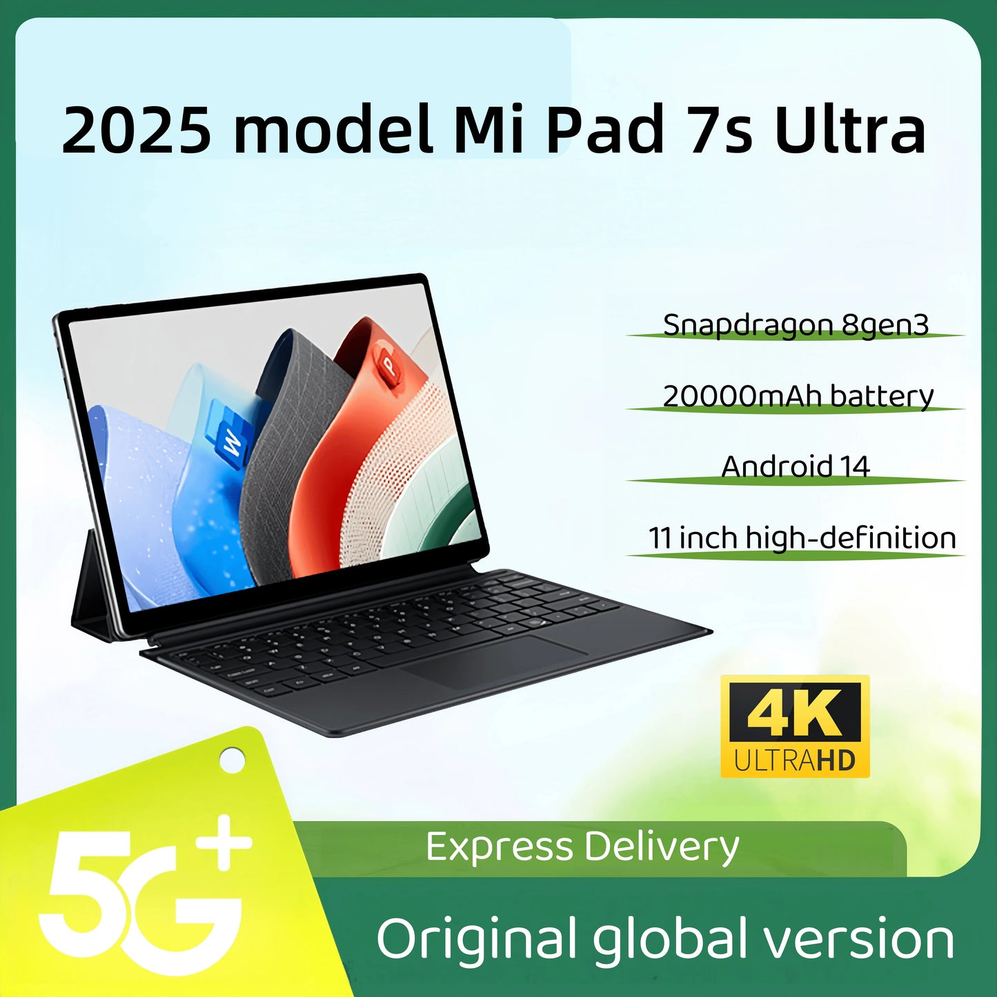 2025 New Original Global Edition Tablet PC Pad 7 Pro Ultra Snapdragon 8gen3, Android 14 HD 4K, 22GB + 2TB, Dual SIM 5G and WIFI