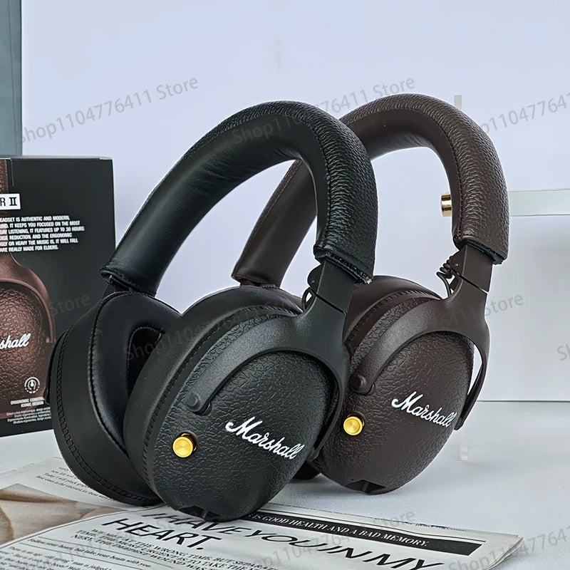 New MARSHALL MONITOR II Wireless Bluetooth Foldable Headphones Bass Active Noise Reduction Earphones Retro Music Gaming  Headset