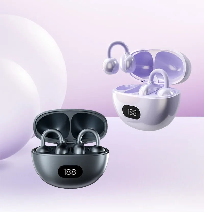 Open Ear Wireless Earphones 144 language Real Time Translator Ear Clip Earbuds Bluetooth Clip On OWS Sports Headphones HD Call