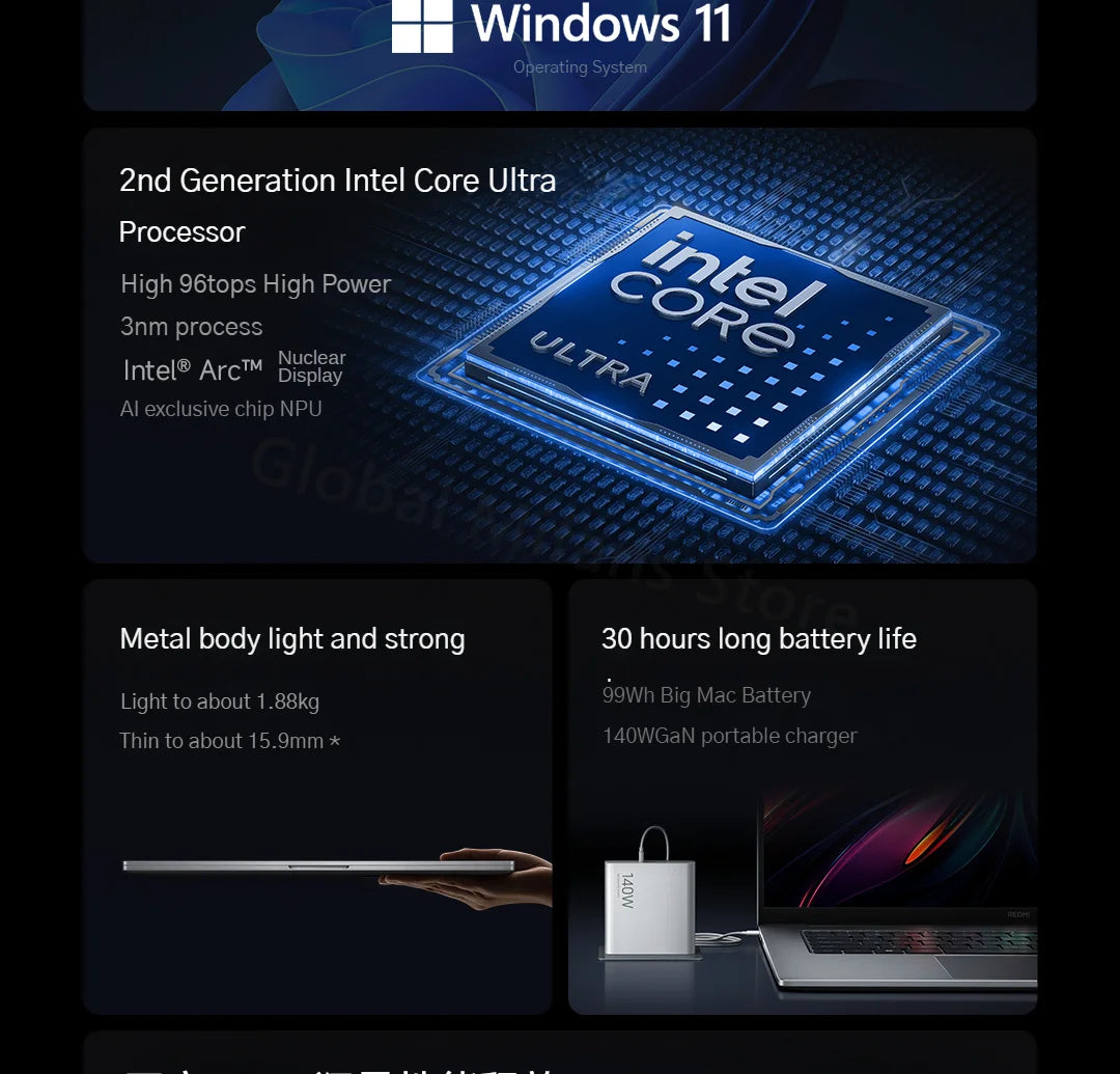 2025 Xiaomi Redmi Book Pro 16 Laptop Intel Core Ultra 7 255H/Ultra 5 225H 32G DDR5+ 1T SSD 3.1K 165Hz Office Ultrabook Notebook