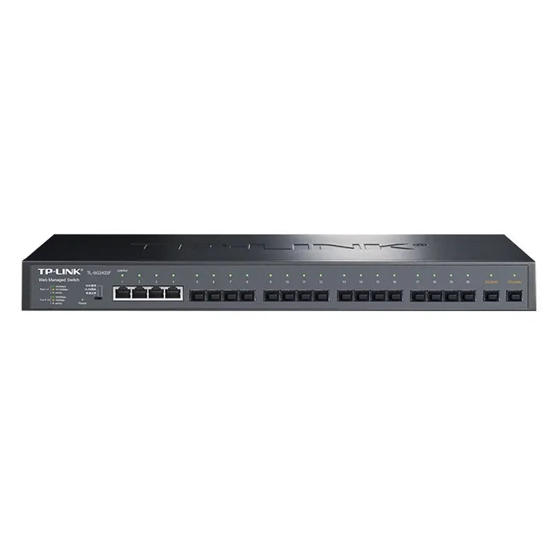 Switch de gestión de red web TP-LINK Full Gigabit TL-SG2422F: 18 puertos SFP Gigabit, 4 puertos RJ45 10/100/1000Base-T, VLAN QoS