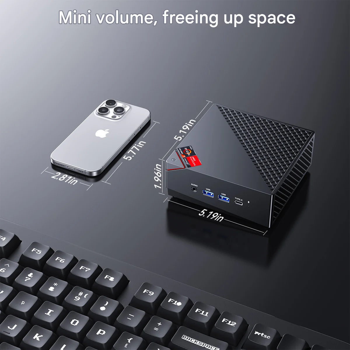 ACEMAGIC AM06Pro Mini PC Ryzen 7 5825U 16GB RAM 512GB SSD Turbo Boost up to 4.5GHz M.2 2230 WiFi 6+BT5.2 Supports 3-screen displ