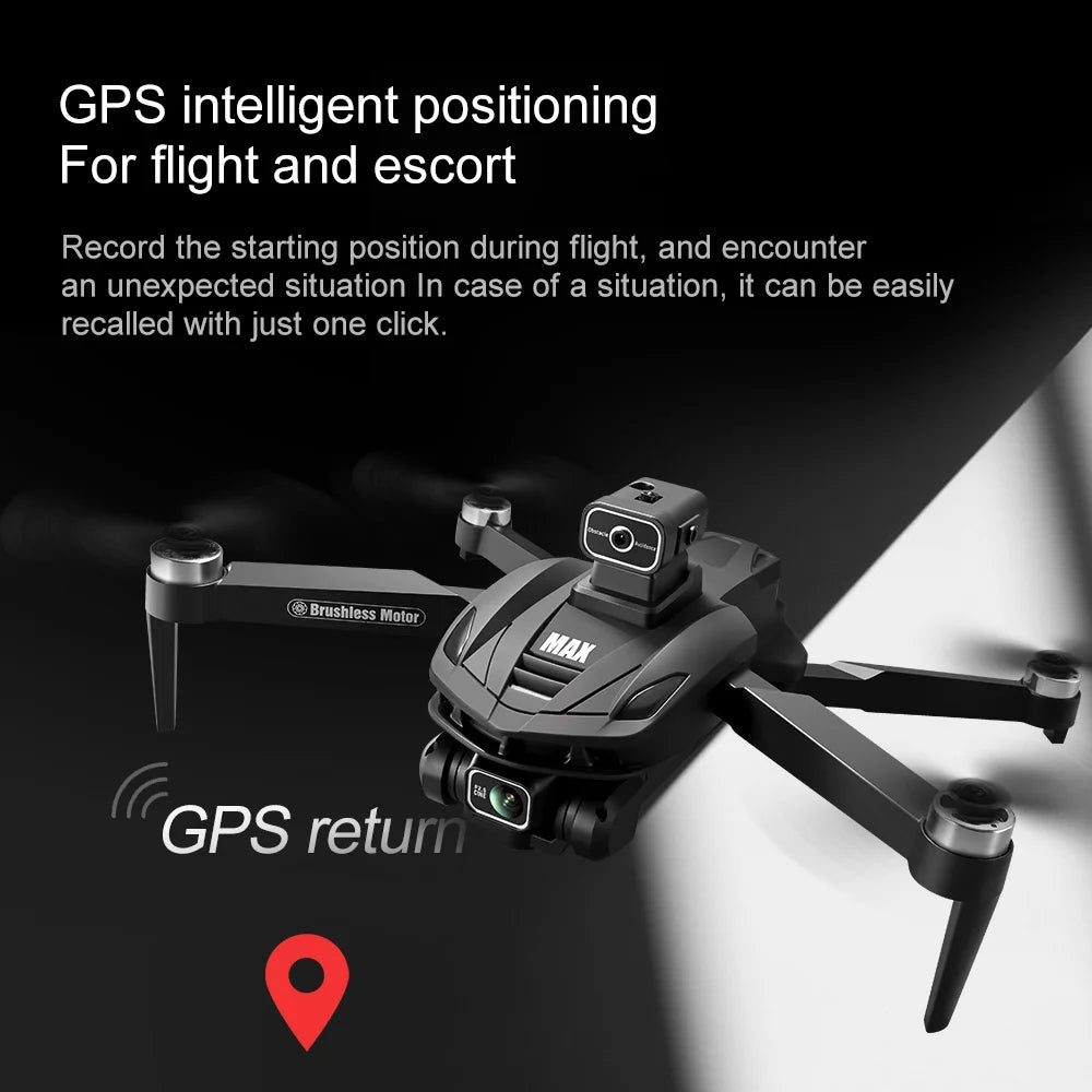 2025 New V168 Max Drone 8K Professional 5G GPS HD Dual Camera Photography 5KM Brushless Foldable Large Screen RC Quadcopter Toys