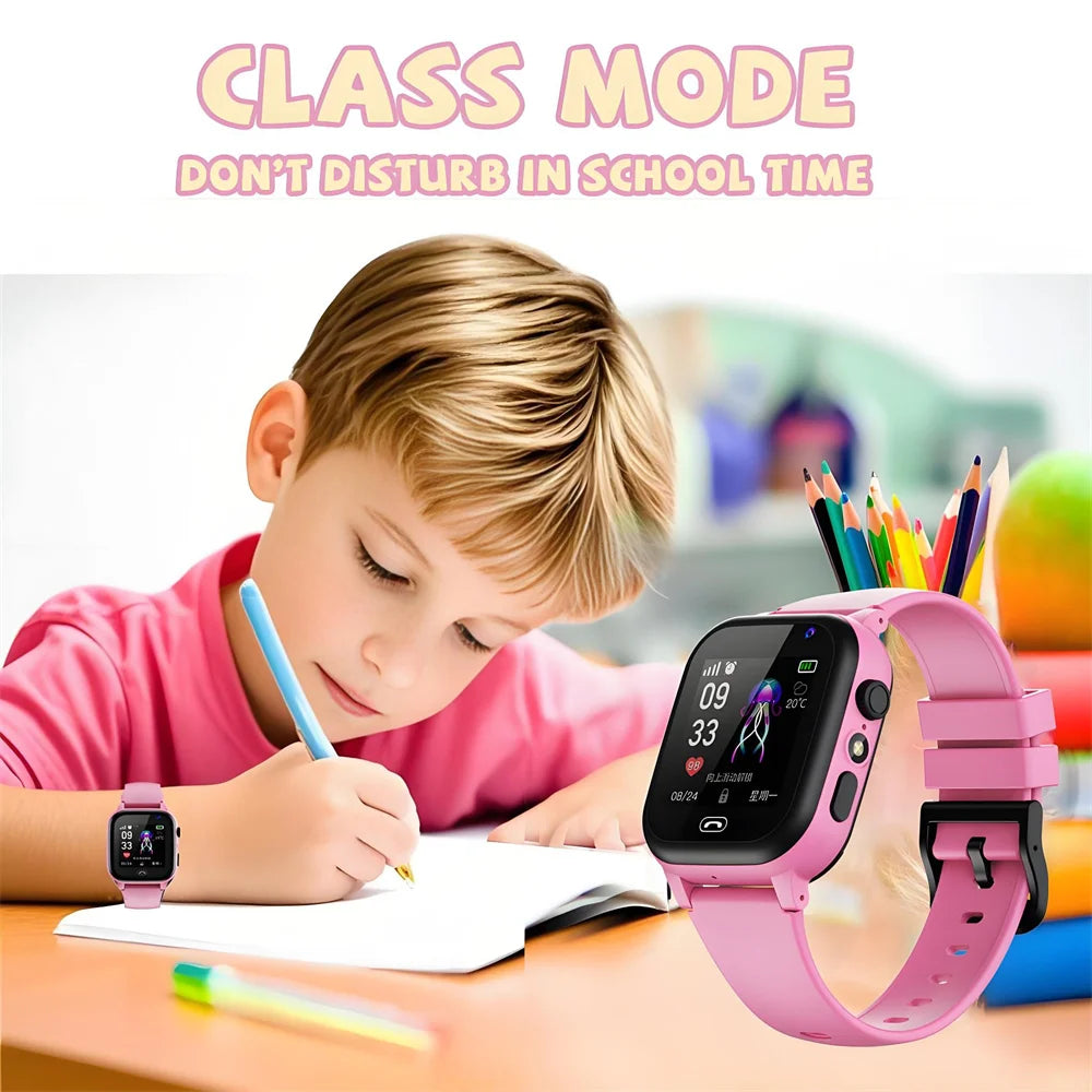 ﻿ 4G Sim Card 2G Internet Kids Smart Watch SOS Call LBS Location Child SmartWatch Camera Waterproof Phone Watch with Sticker