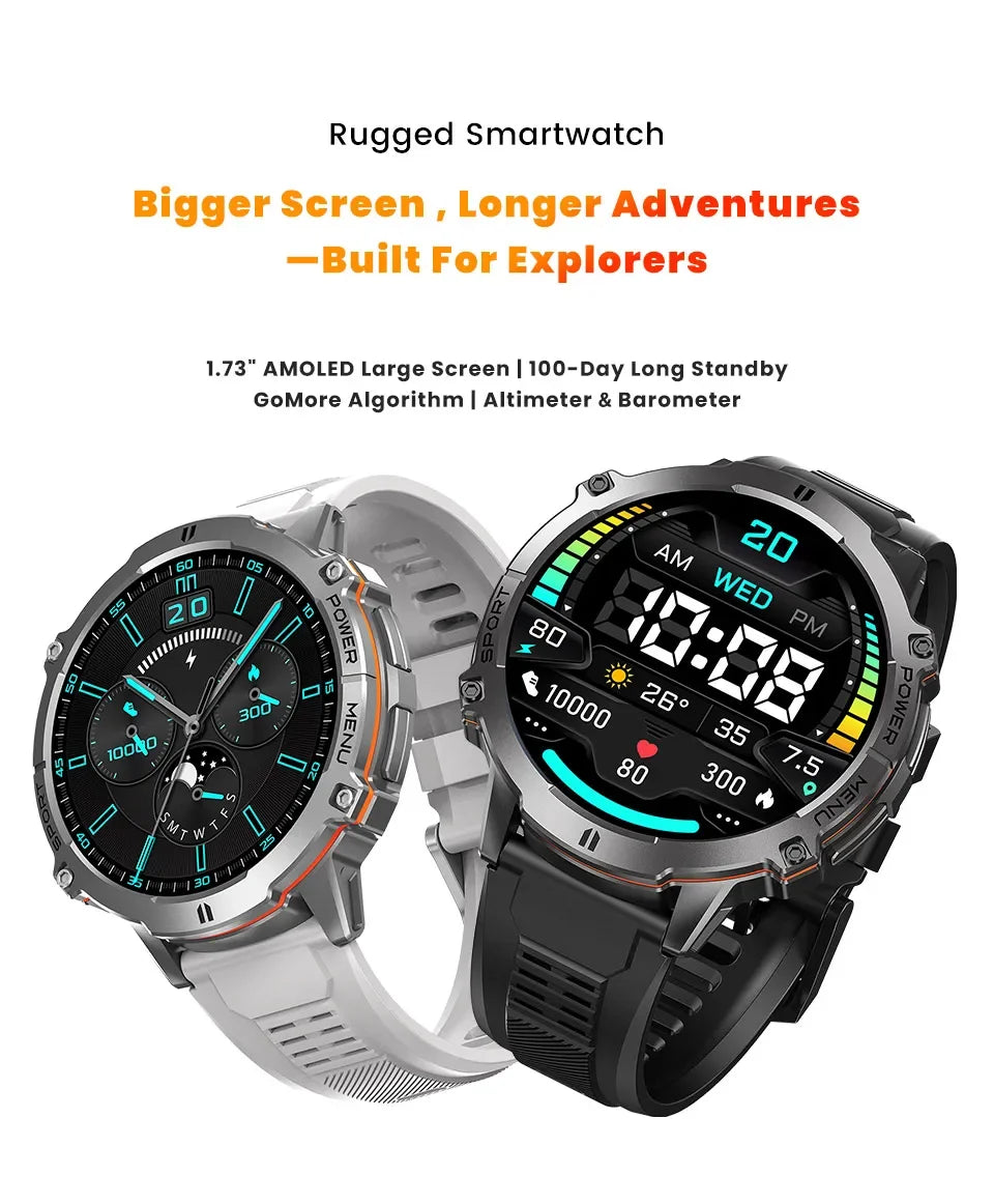 Xiaomi 2026 battery AMOLED screen Outdoor sports smartwatch men's watch compass 10ATM waterproof Bluetooth call smartwatch