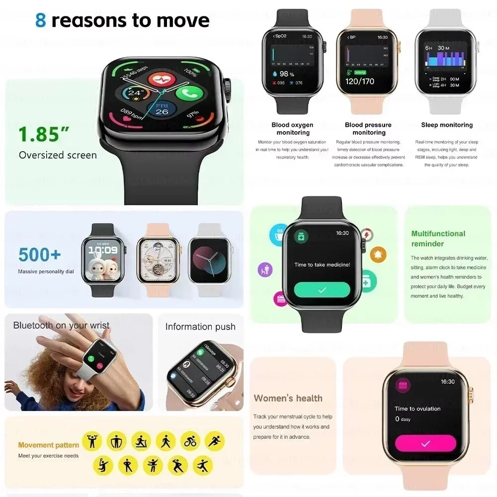 2025 GPS Smart Watch Series 10 For Apple Watch X 10 Memory Music Video Bluetooth Call Waterproof NFC Smartwatch For Android IOS
