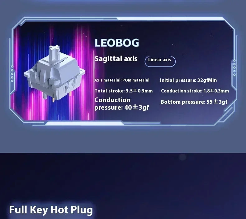 LEOBOG Hi86 Mechanical Keyboard Three-mode Aluminum Alloy Hot-Swap RGB Light Gasket Game Keyboard Customized Esports Accessories