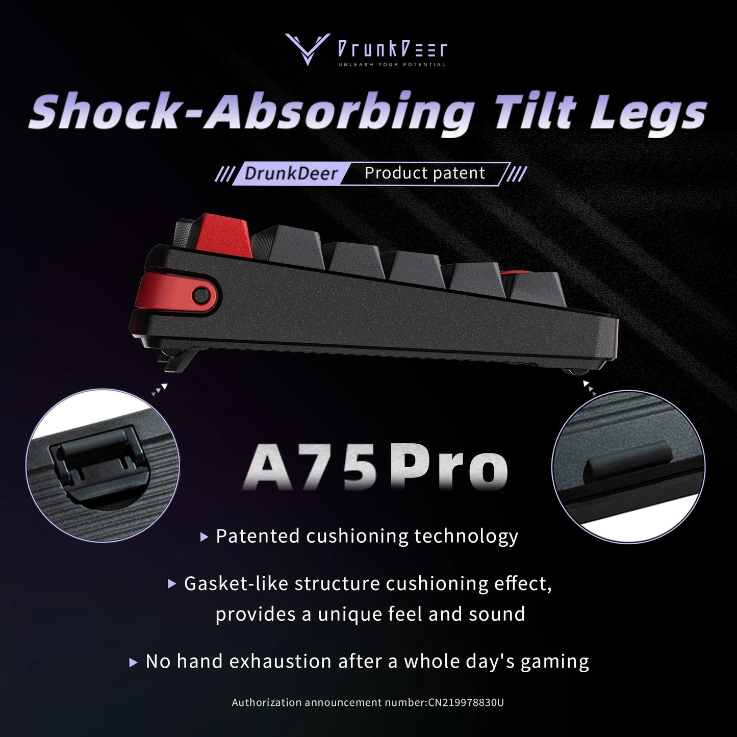 DrunkDeer A75 Pro HE Magnetic Switch Gaming Keyboard Rapid Trigger Wired RGB Mechanical Keyboard Hot-Swap Gasket Mount