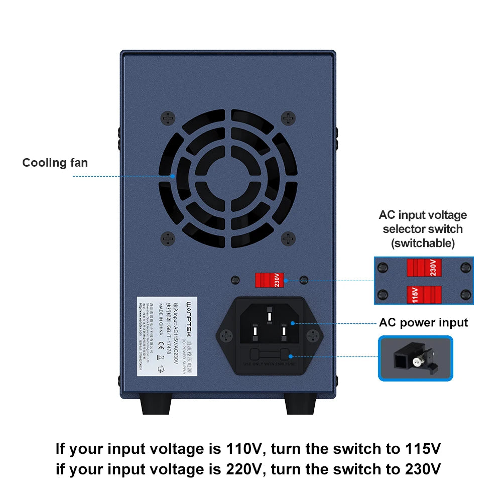 Wanptek Laboratory Power Supply Adjustable 30V 60V 120V For Phone Repair Regulated Lab Bench DC Power Supplies