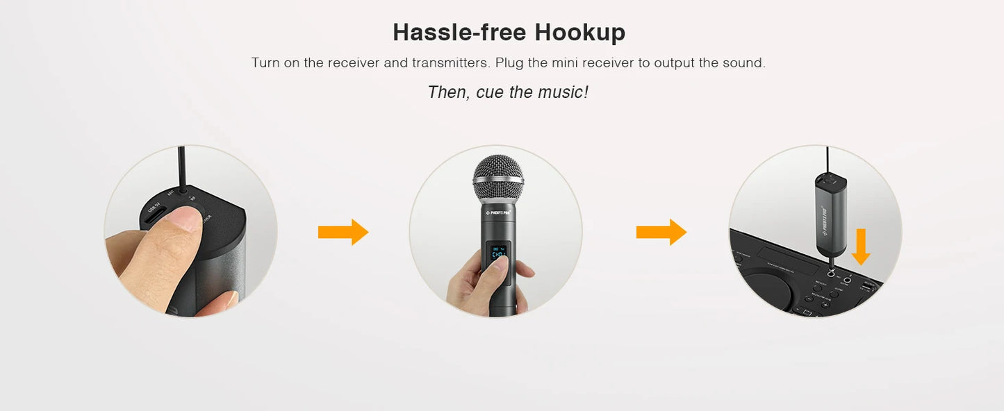 2 channel Digital Portable Wireless Microphone UHF Recording Karaoke Mic 900mhz Professional Handheld Mic Church PDP-2