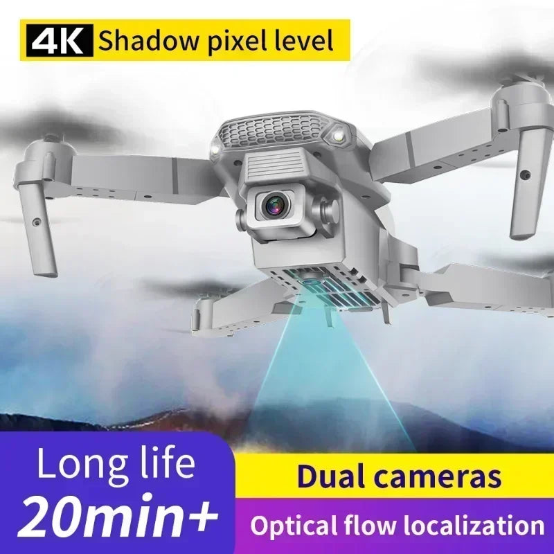 E88 Pro RC Drone WiFi FPV Height Hold Foldable Obstacle Avoidance 4K Wide-Angle HD Camera Quadrotor Helicopter Children's Toys