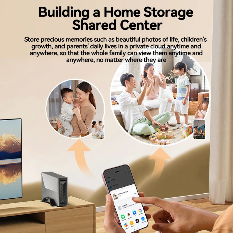 Yottamaster Nas Server Storage Private Cloud Nas Storage for Family HDD SSD Network Attached Storage Remote Access Backup Nas