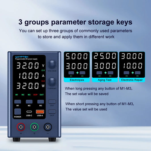 Wanptek Laboratory Power Supply Adjustable 30V 60V 120V For Phone Repair Regulated Lab Bench DC Power Supplies