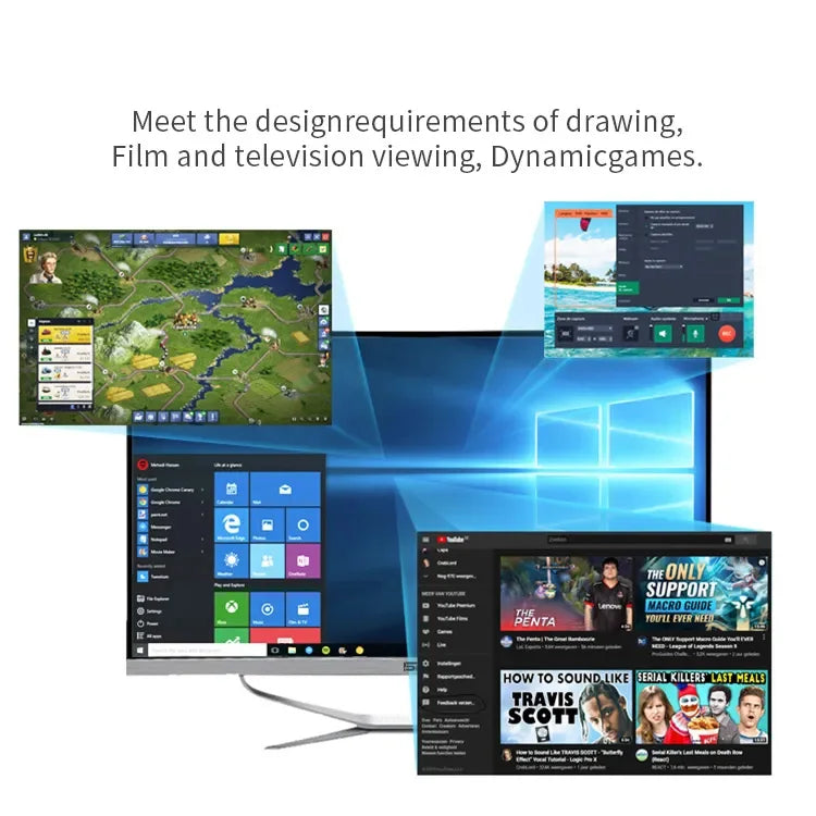 New 27‘’Curved Screen All In One PC Intel i5/i7 Gaming PC 8GB RAM SSD Full PC All In One Desktop Computer With Windows