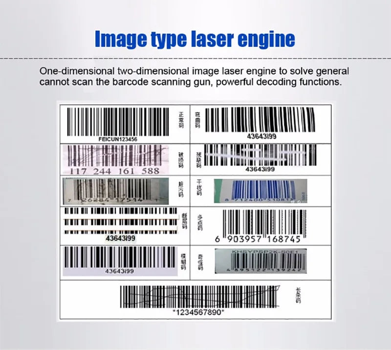 2D/1D OCR Barcode Scanner Handheld Portable Wired USB Reader MRZ PDF417 Data Matrix for Retail Store /Passport Identity Card