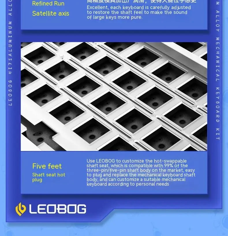 LEOBOG Hi75C Pro Hi75 Sugar65 Custom Mechanical Keyboard Aluminum Kits Hot Swap Wired Gaming Keyboard RGB Gamer Gasket Keyboard