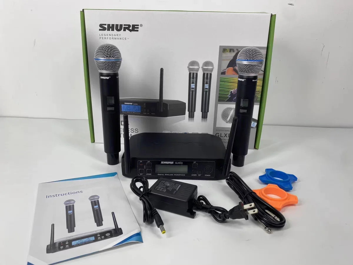 Shure GLXD4 Beta 58a UHF Wireless Microphone System Professional Handheld Dynamic Speaker for Stage Sing Voice Party