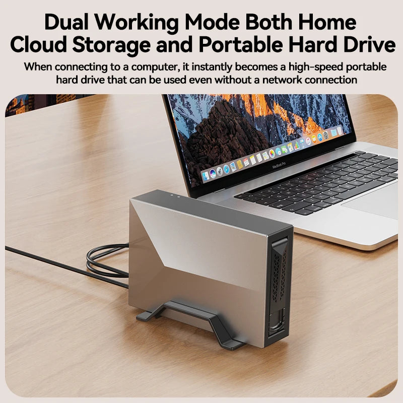 Yottamaster Nas Server Storage Private Cloud Nas Storage for Family HDD SSD Network Attached Storage Remote Access Backup Nas