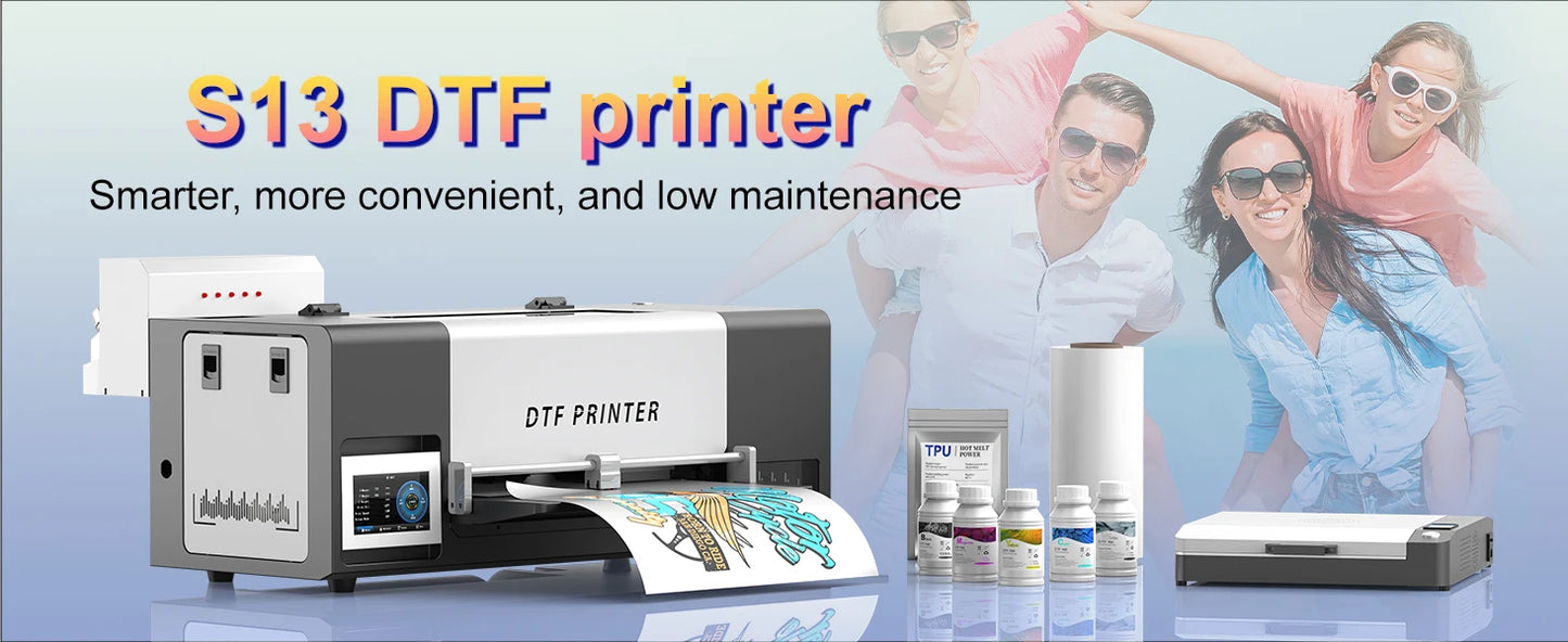 A3 DTF Printer with Powder Shaker 13Inch Direct to Film Printer for Epson XP600 T-Shirt Printing Machine DTF Printer for Clothes