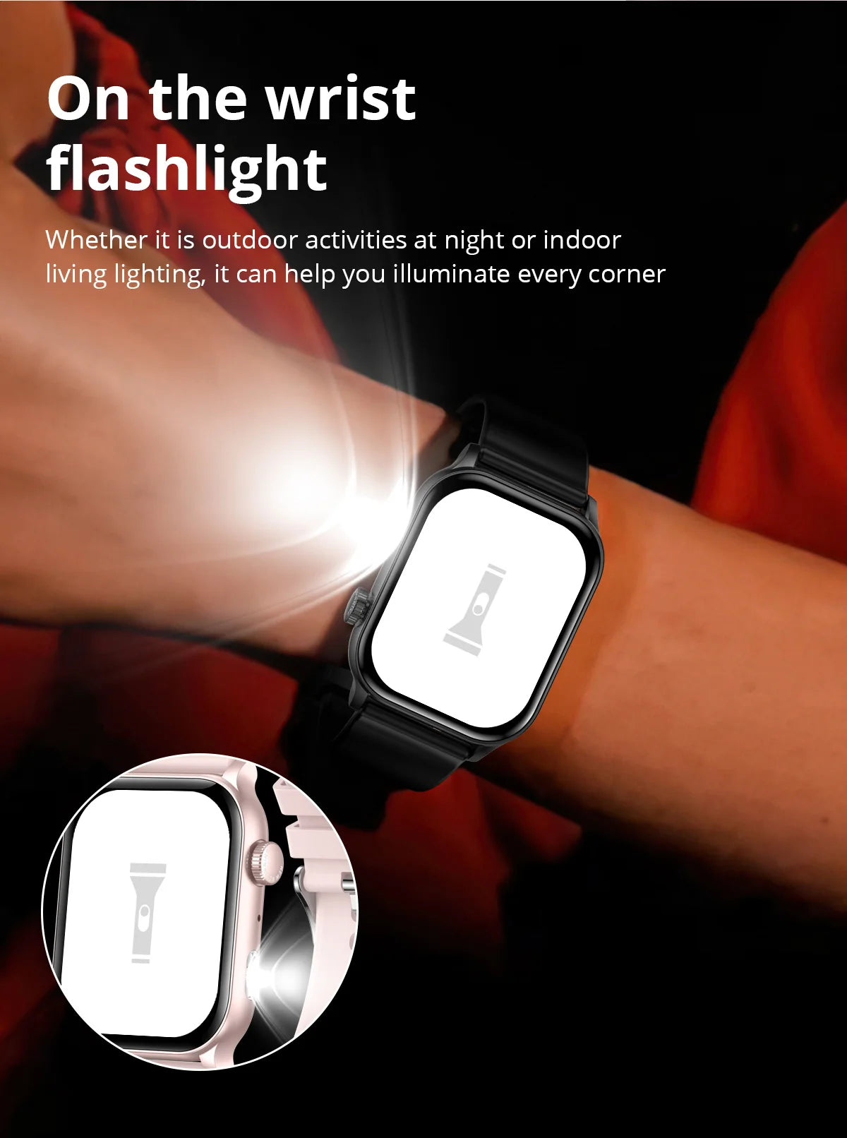 COLMI P78 AMOLED Smartwatch 1.95'' Display with Flashlight & Voice Calling 100+ Sports Mode Health Monitor Men Women Smart Watch