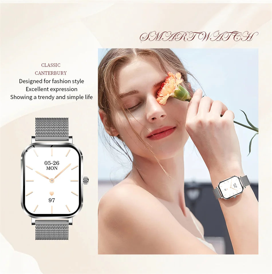 Xiaomi Fashion Women Smartwatch AMOLED HD Screen Heart Rate Blood Oxygen Monitoring BT Call Sports Smartwatch Woman