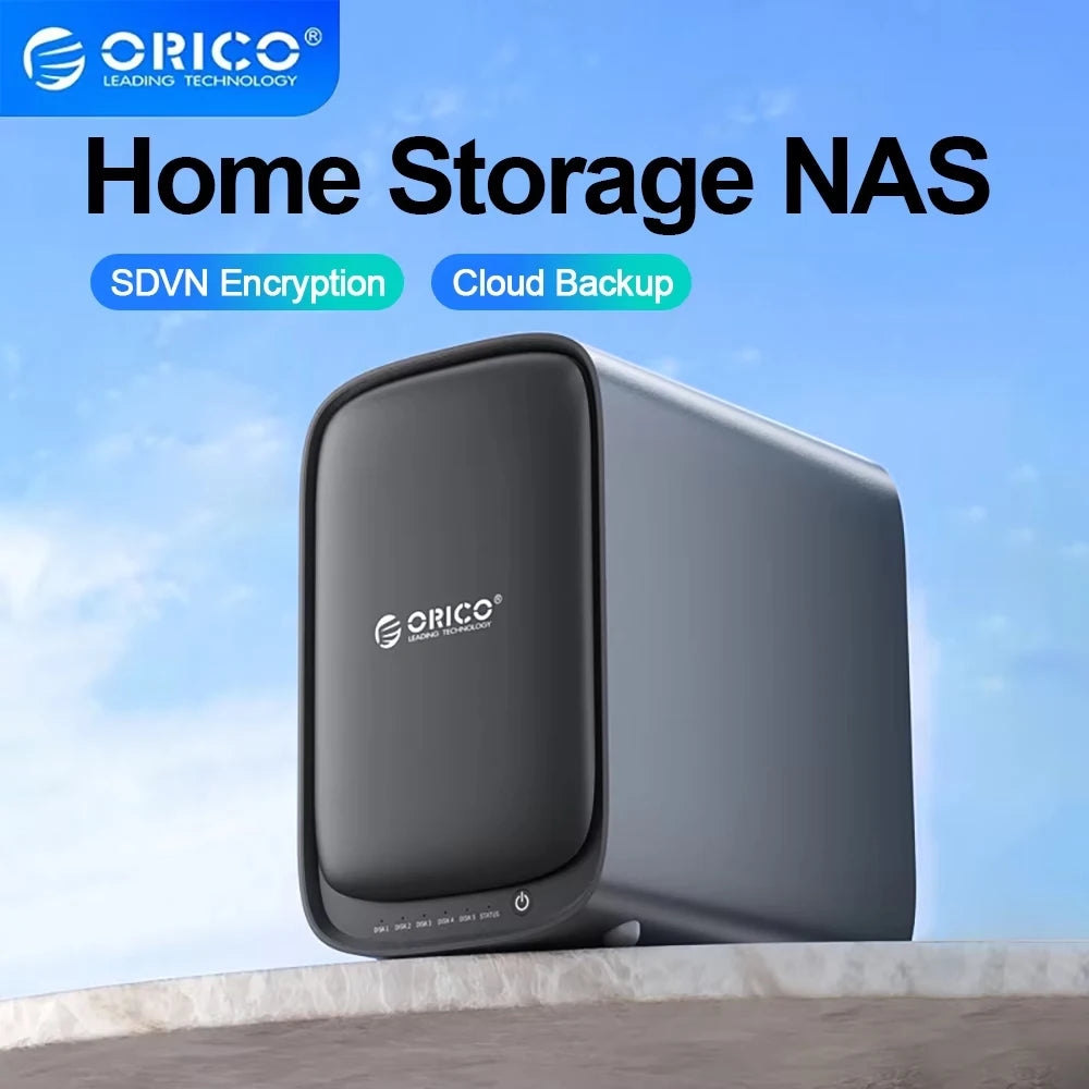 ORICO 2/5 Bay NAS MetaBox Home Storage 3.5" Type-C Network Attached Storage Support Remote Access Share Data Private Cloud