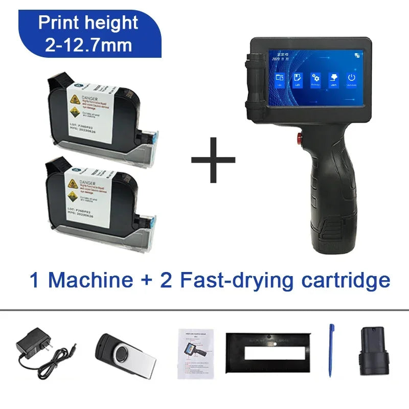 Phezer P17 Handheld Inkjet Printer Date Number Expiry Date Logo QR Bar Batch Code Expiry Date 12.7mm Label Printer 28 Languages