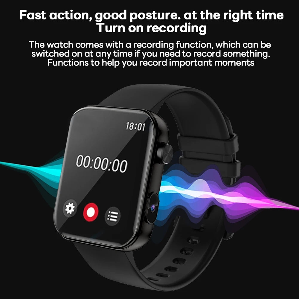 New Smart Watch Women Men Camera Take Photo Record Video Heart rate Sports Fitness Waterproof Bluetooth Call For Android iOS