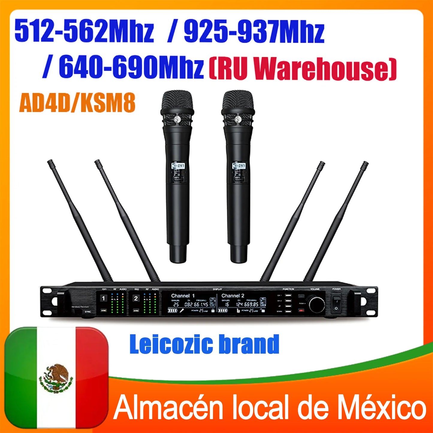 Leicozic Professional Wireless Microphone Chrome KSM8 AD4D Fit Beta58 Beta87a Dual Microfone Lapel Headset Mic Stage Performance