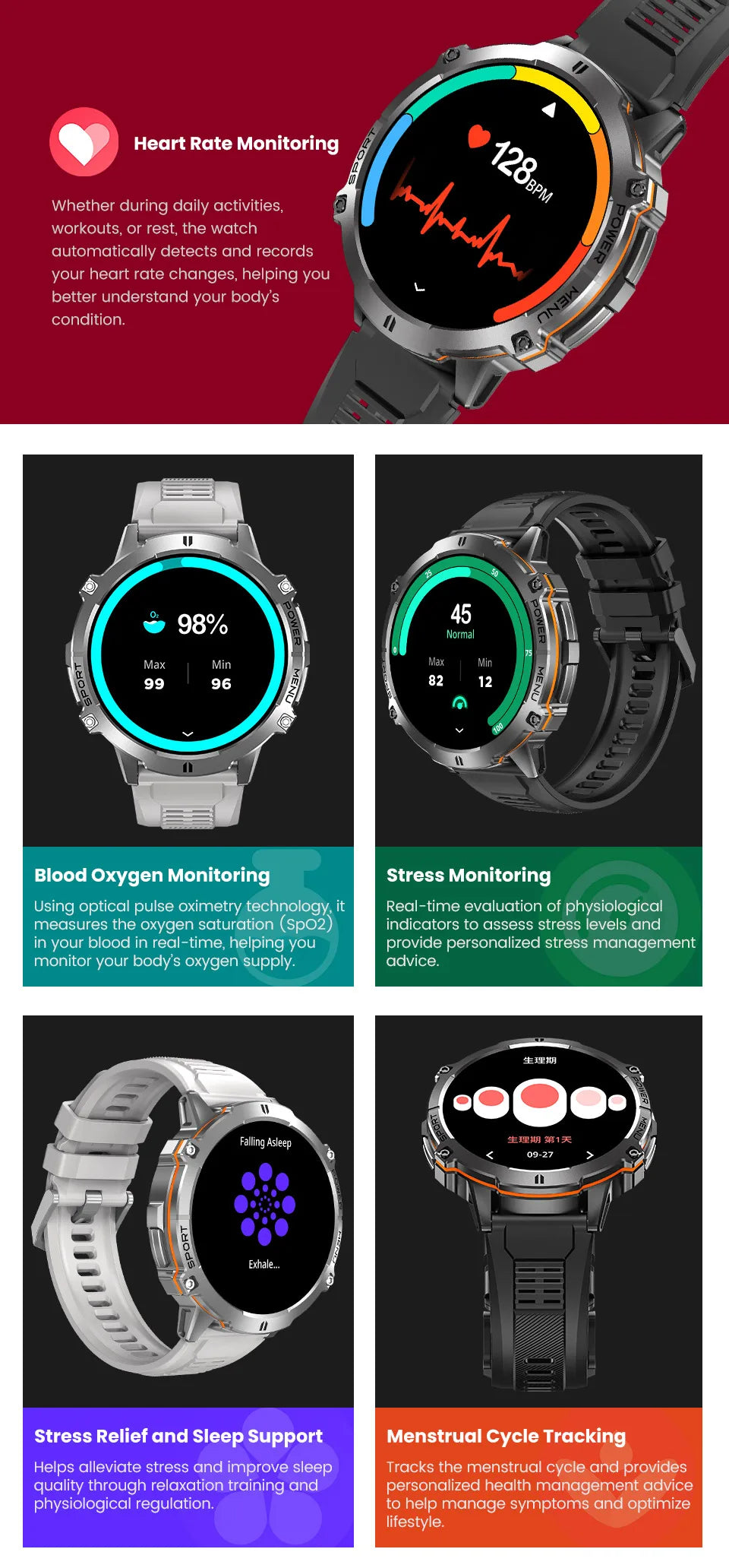 Xiaomi 2026 battery AMOLED screen Outdoor sports smartwatch men's watch compass 10ATM waterproof Bluetooth call smartwatch