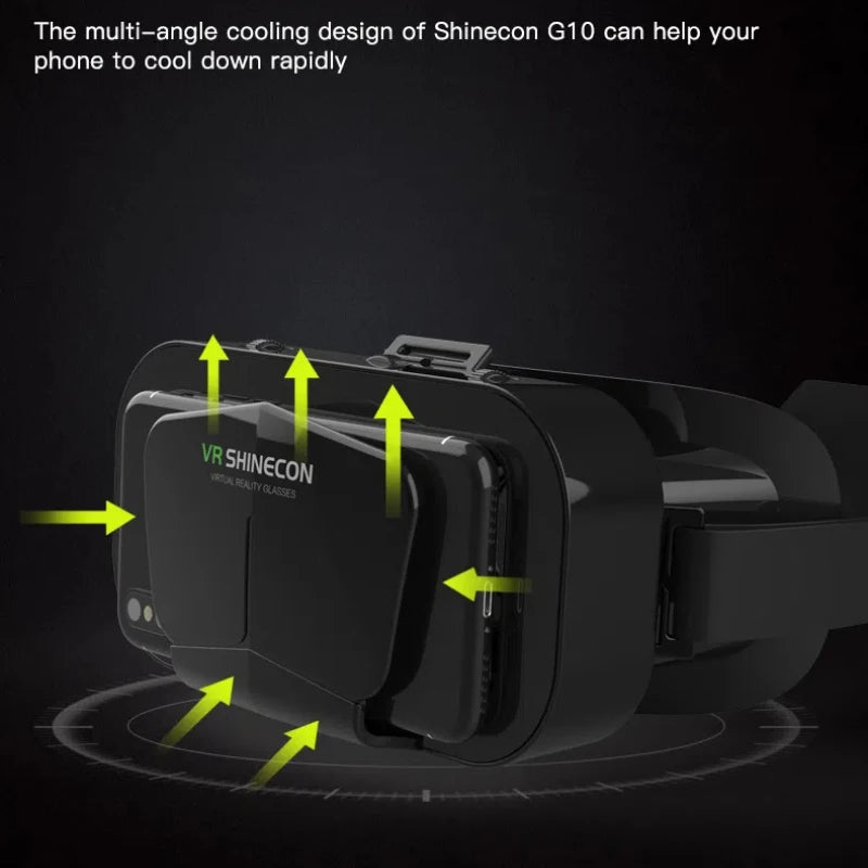 VR Virtual Reality Glasses Home 3D Viewing VR Helmet Suitable for 4.7-7 Inch Large Screen Mobile Phones, Support Game Controller