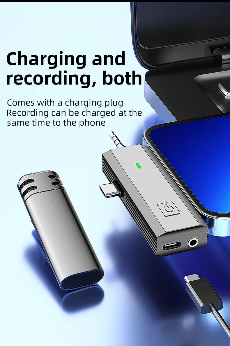 4 In 1 Lavalier Wireless Microphone Noise Reduction Professional Mic for Mobile Phone Camera Speaker Computer Live